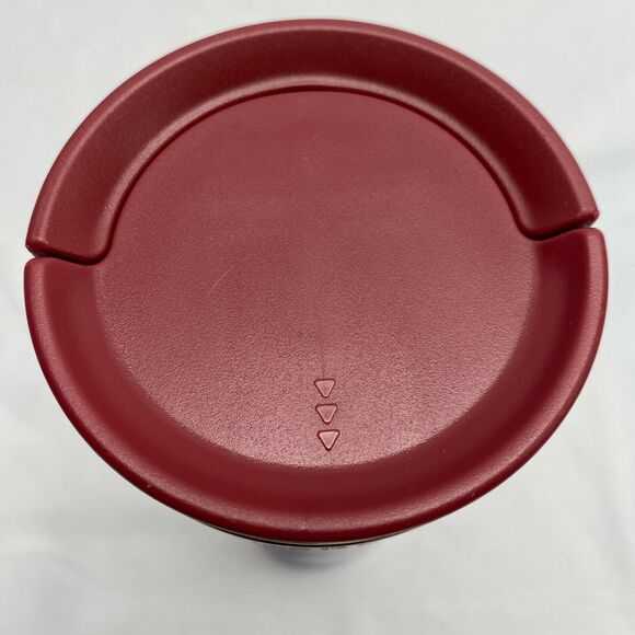 Starbucks 12oz Travel Coffee Tea Mug Red & Gold With Stars & Leaves Acrylic - Picture 7 of 10